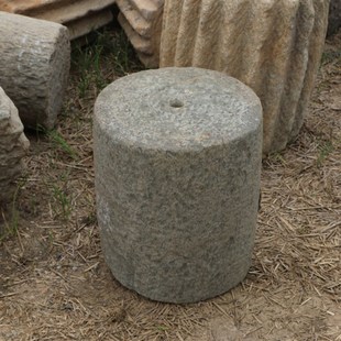 旧石器老石磨老柱墩石s墩楼柱石磨盘茶盘石槽石柱花架石磙