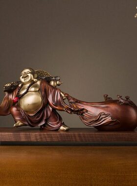 摆件全铜饰品《》工艺品财富弥勒铜家居