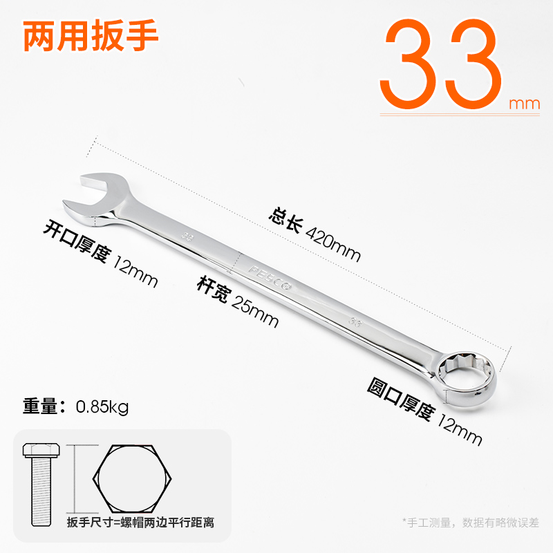 大号两用扳手大规格33/34p/36/38/41/46/50/55/65开口梅花扳手工