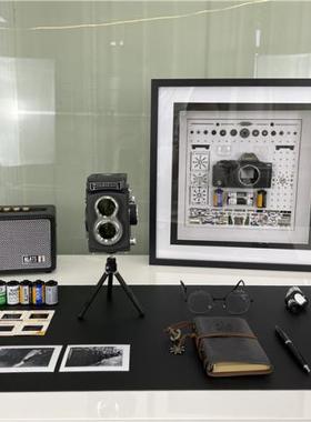 样板间书房装饰品书桌摆件飘窗A托盘相机模型现代简约软装桌面道