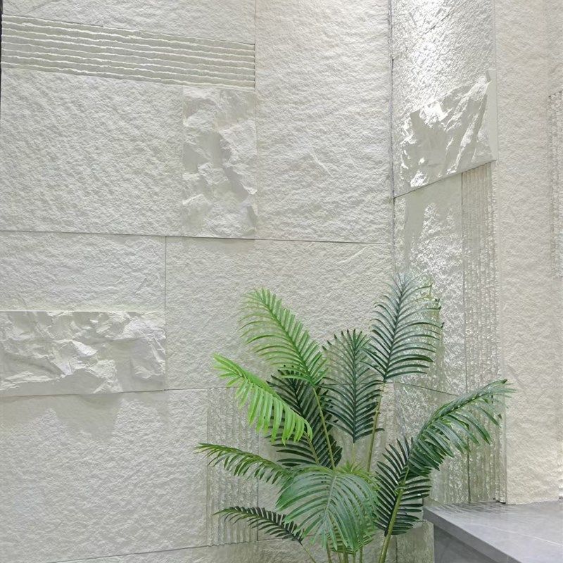 PU彷大理石现代简约莱姆石蘑菇石别墅天井会所电S视沙发背景墙石