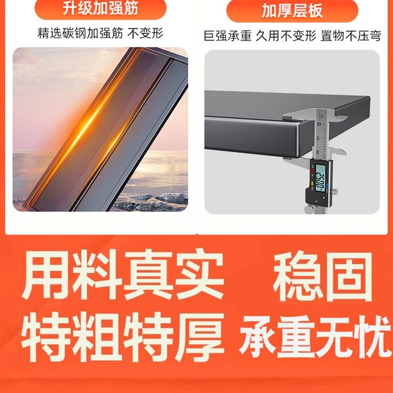 家用厨房置物架推拉门储物柜落地多功G能碳钢餐边碗柜多层收纳柜