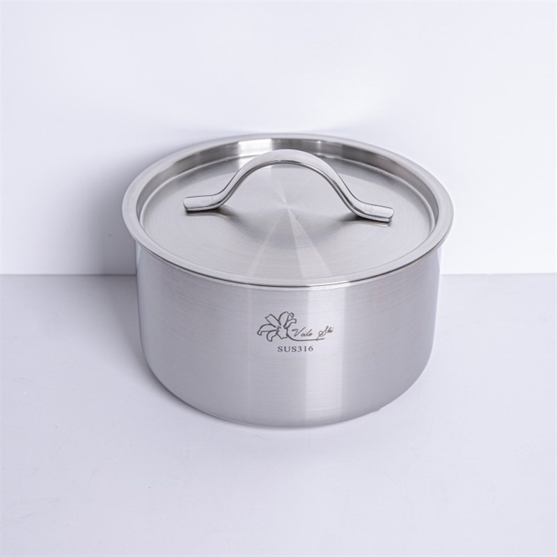 316不锈钢盆汤锅家用电磁炉明火加热圆形拌菜盆烧水R泡面汤盆16 1