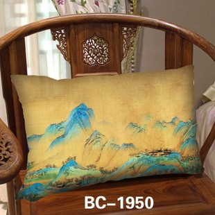 中式千里c江山风景图桌旗茶座桌布桌垫电视柜枱布卧室床旗床尾布