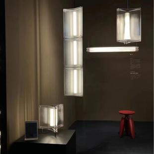 设计师款 清光玻璃简约客厅餐厅样板间长条一字吊灯台灯极简设计