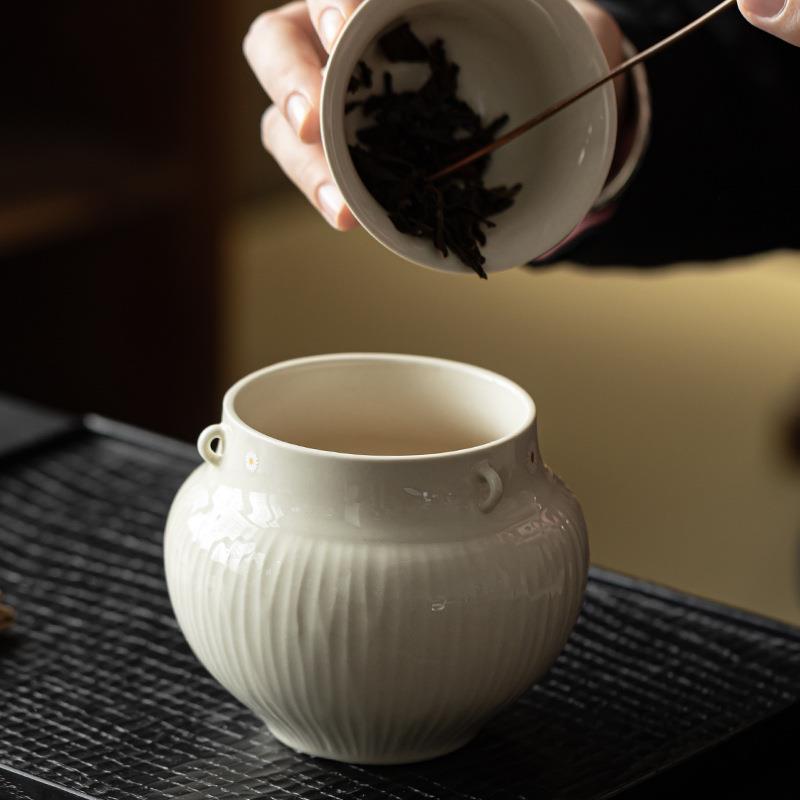 桌面茶洗大号家用陶瓷笔洗茶碗茶渣缸茶具配件洗杯碗茶渣桶茶道
