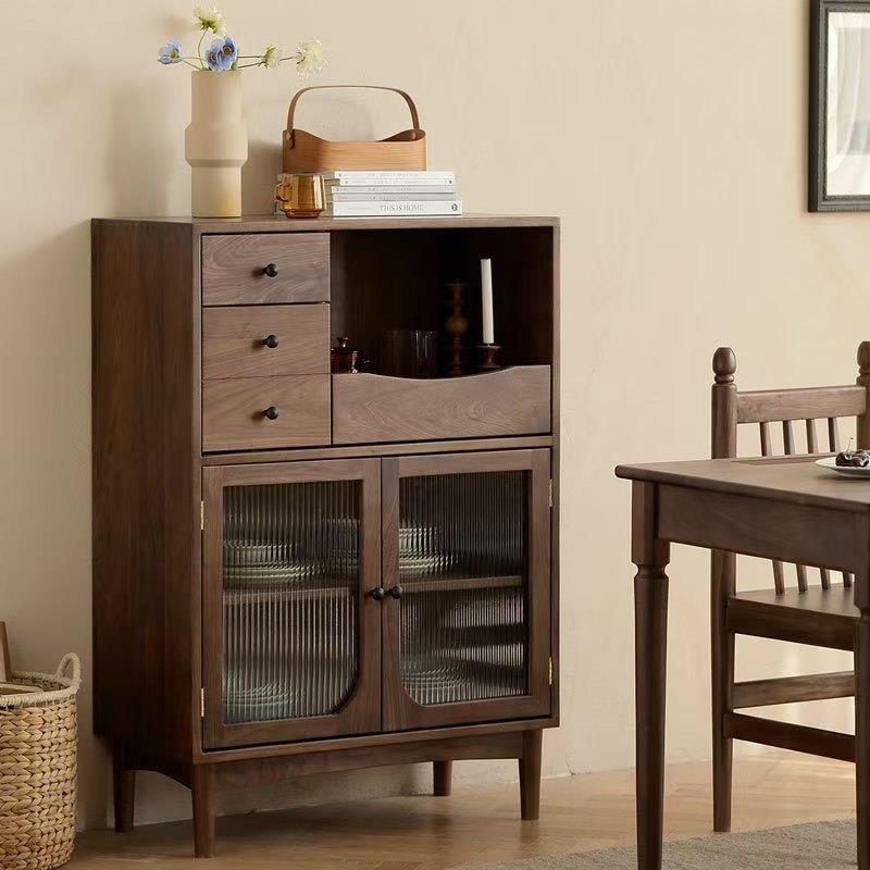 北欧全实木餐边柜边柜厨房高柜茶水柜储物柜一体靠墙置物柜收纳柜