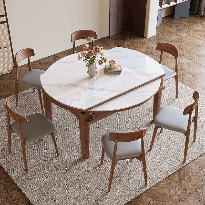 岩板餐桌家用轻奢现代简约小户型可伸缩折叠实木吃饭桌子可变圆桌,鲜花速递/花卉仿真/绿植园艺,割草机/草坪机,淘宝优惠券,粉丝福利购,淘宝优惠卷