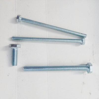 本色镀锌全扣螺丝外六角螺栓4.8.8129螺杆全螺纹GB30GB21加长特大