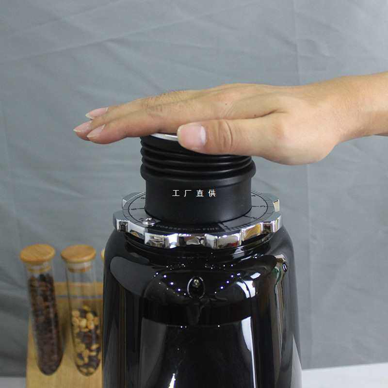 DF64意式电动咖啡磨豆机小豆仓漏斗按压吹气清理磨盘残粉拍通