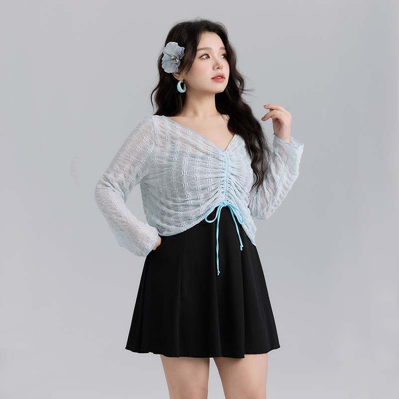 泳衣女士2025新款大码遮肚显瘦微胖绝美保守高级感分体泳装200斤