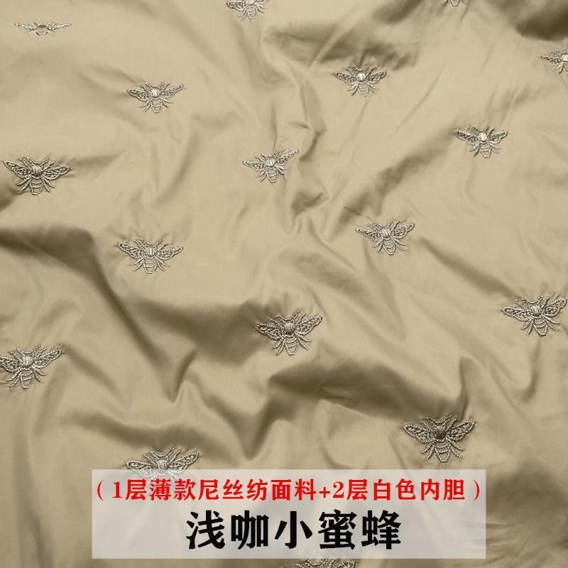 羽绒服布料外壳秋冬绣花三合一羽绒服面料免胆布免绗缝棉衣棉裤直