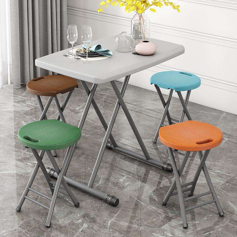 W*加厚塑料折叠凳子家用餐凳成人高圆凳简约户外便携客厅宿舍小椅
