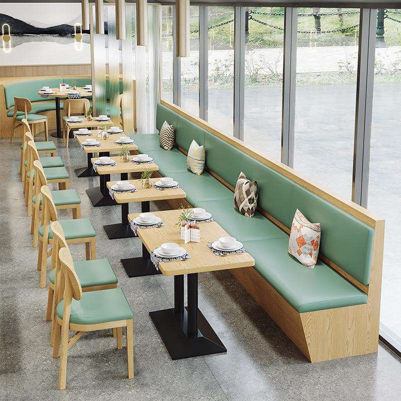 西餐卡座厅咖啡厅奶茶店日料火锅店卡座沙发桌椅组合简约餐饮家具