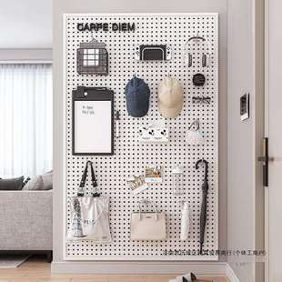 圆孔洞洞板墙上置物架货架不锈钢展示收纳定 制五金工具挂板墙