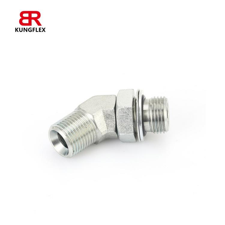 90度 45度弯英管外螺纹60度内锥/O型圈可调向柱端1BG4 1BG9转接头