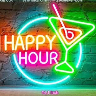 亚马逊Temu外贸酒吧Bar啤酒Beer酒杯鸡尾酒装 制 饰灯造型霓虹灯定