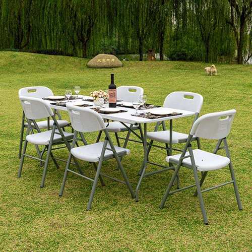 Z152多用吹塑折叠桌 便携式摆摊可折叠吹塑长方桌户外野炊长条桌