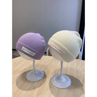 ins宝宝帽子春秋薄款针织帽男女小童秋冬婴儿套头毛线帽小孩韩版1