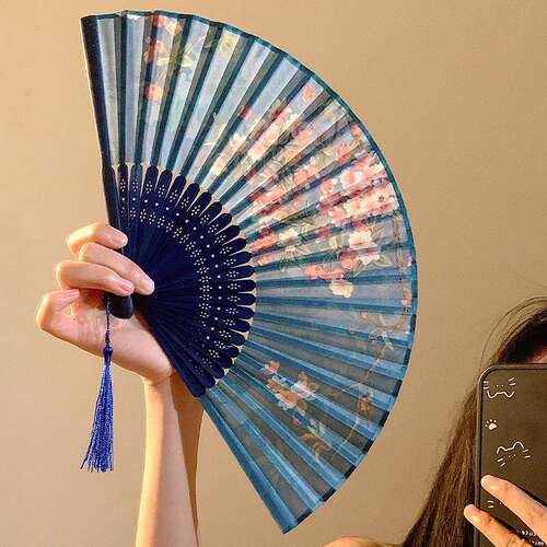 新中式古风折叠扇子夏天旗袍汉服随身便携汉服国风舞蹈折扇女竹扇