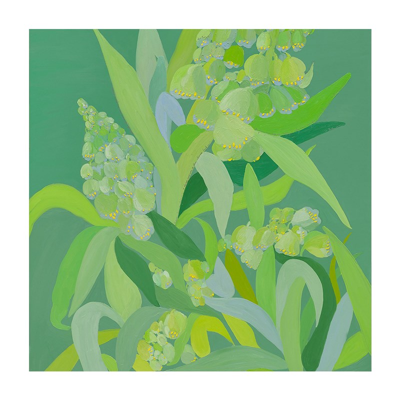 奶油风客厅沙发背景墙装饰画绿色植物花卉纯手绘油画法式玄关挂画图片