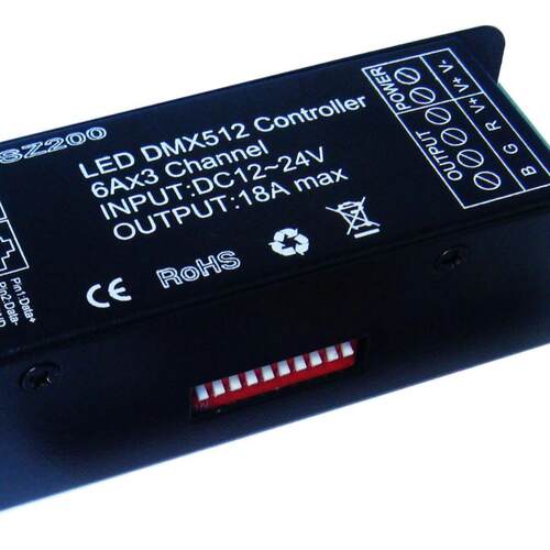 RGB DMX512解码器 3CHX6A 12-24V