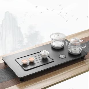 岩板大理石茶盘烧水壶一体式带电磁炉家用茶盘套装全自动上水茶台