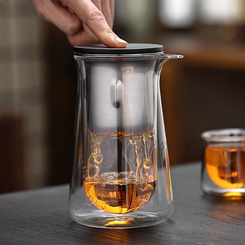 磁吸玻璃飘逸杯泡k茶壶一键茶水分离杯高档办公室茶具家用泡茶杯