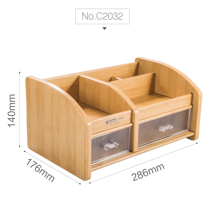 多功能大容量木质笔筒办公室摆件高档G桌面收纳盒高级感家用创意