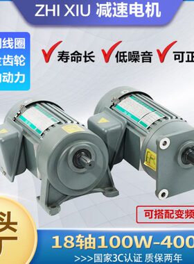W小型220相0轴相0单VW380V4020低速慢速交三齿轮减速电机流18010W