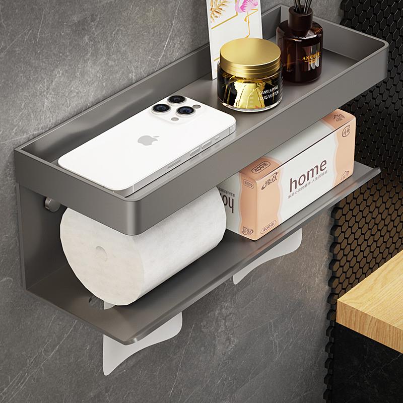 卫生间纸巾架f免打孔不锈钢抽纸盒壁挂厕所洗手间置物架浴室纸巾