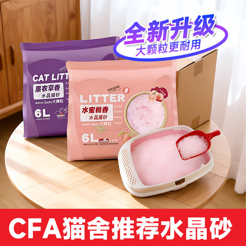 水晶猫砂大颗粒水蜜桃香6L除臭