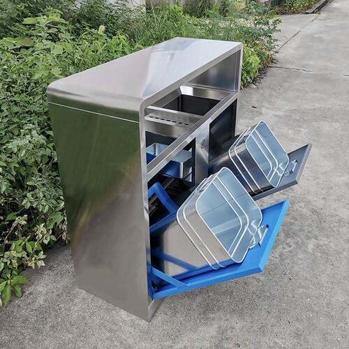 定制不锈钢垃圾桶住宅社区公共场所室外分类垃圾桶免费丝印LOGO