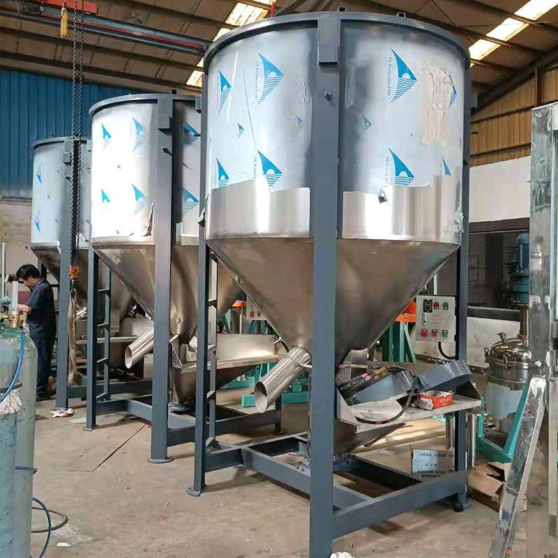 色母颗粒立式混合机3吨不锈钢风加热立式搅拌机东莞深圳搅拌机