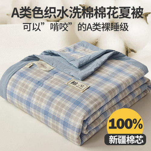 A类水洗棉花f夏凉被双人空调被夏季可机洗被芯230夏天被子薄款单