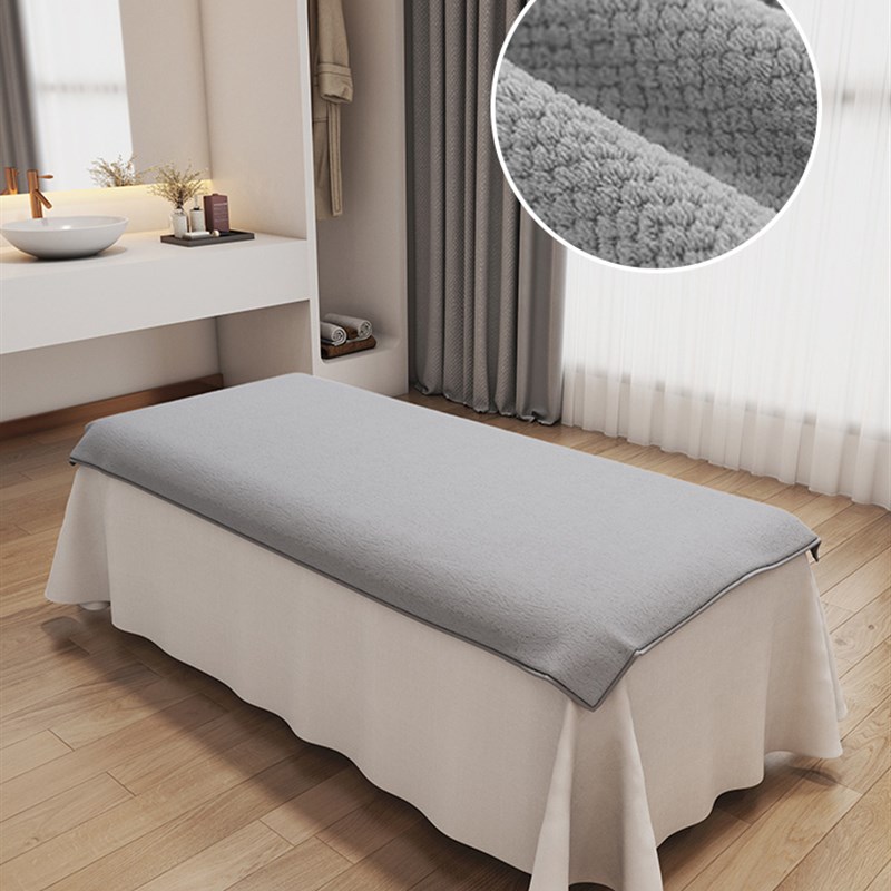 高端美容院铺床单大浴巾美容按摩床C单毛巾带洞吸水加厚定制印log