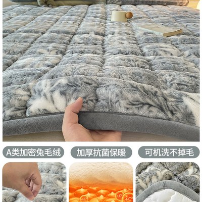 兔毛绒牛奶绒床垫软垫家用床褥垫铺床加厚M绒毯垫褥子宿舍学生单