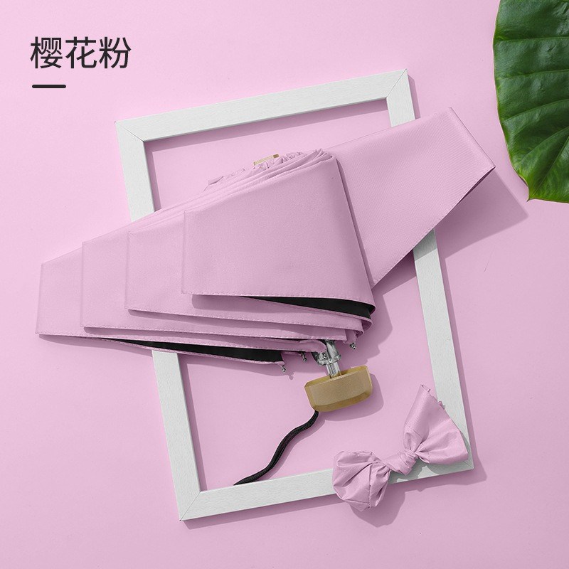 超轻扁五折黑胶伞遮阳防嗮防紫外线晴雨两用迷你口袋伞Z便携太阳