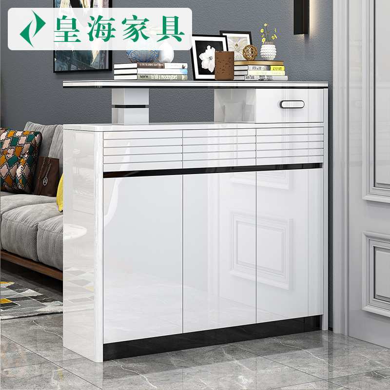 简约现代鞋柜双面烤漆隔断门厅鞋橱客厅玄关鞋柜大容量储物柜白色