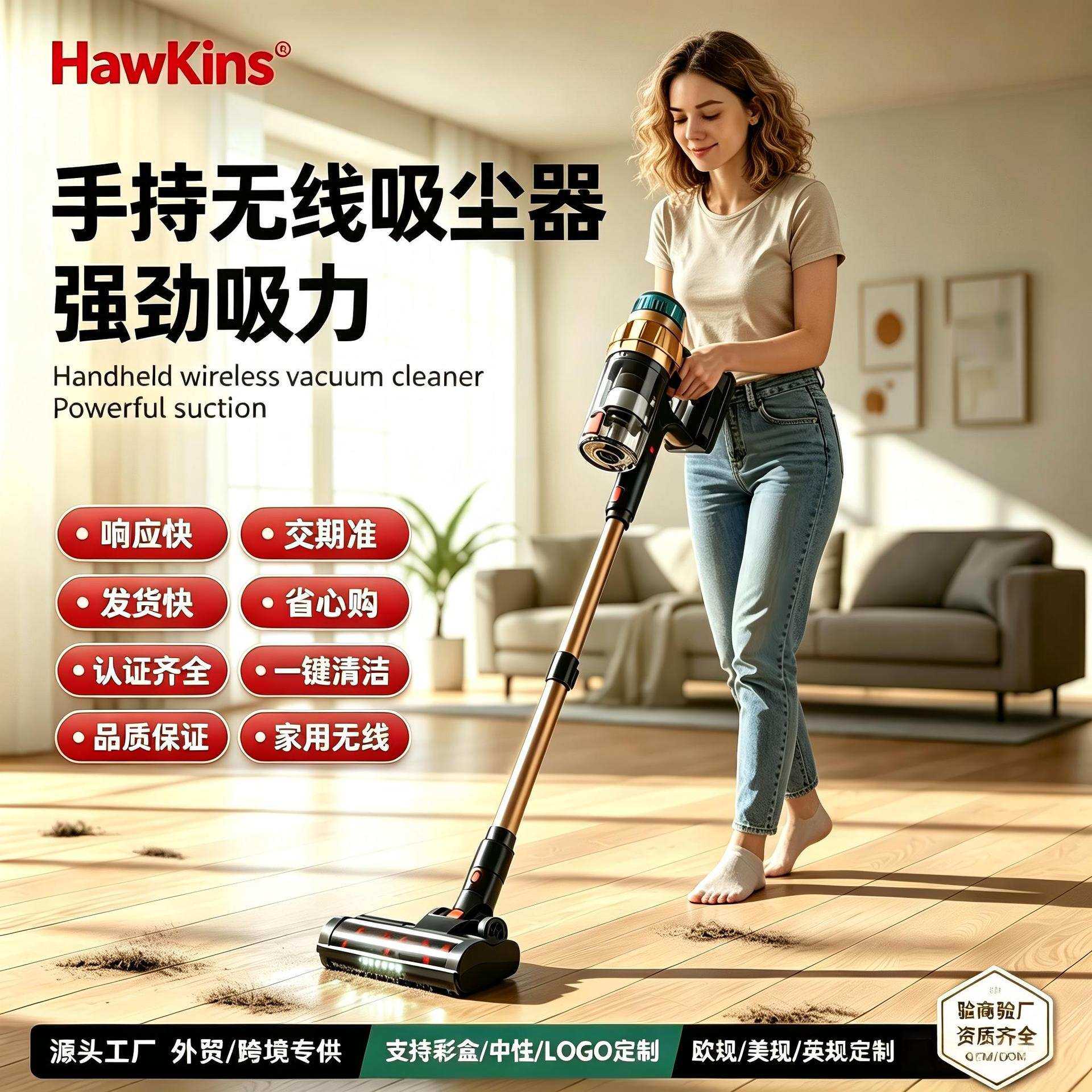 跨境吸尘器家用大吸力650W大功率无线吸尘器除螨刷地毯除螨一体吸