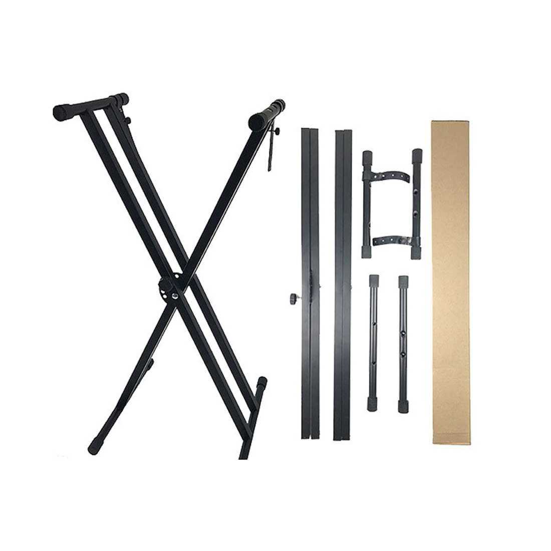 拆装双管电子琴架X型琴架可折叠升降古筝架双层电子钢琴支架