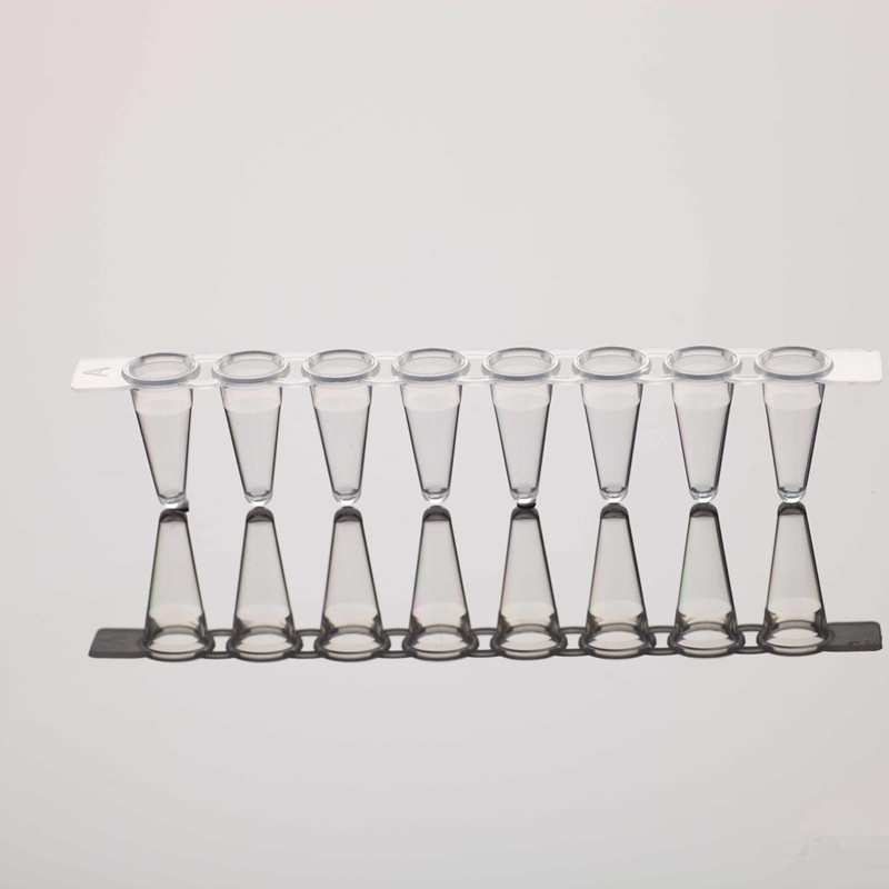 Virya 0.1mlPCR 8联排管盖，光学平盖，管盖一体，透明管3312123