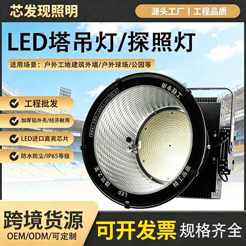 led投光灯2000w户外防水大功率高杆灯工地球场射灯塔吊灯探照灯