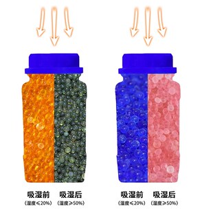 3D打印机pla耗材橙色蓝色变色硅胶500克g干燥剂防潮珠除湿送纱袋