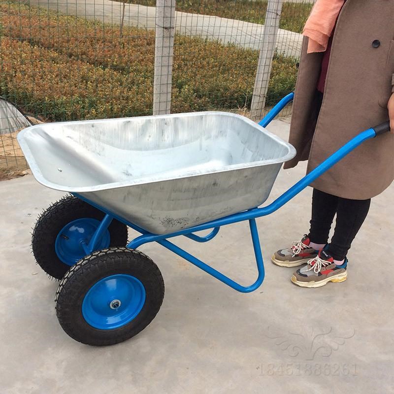 独轮小推车工地农用沙土建筑翻斗垃圾搬运花园人力双轮手推车包邮
