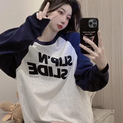 9099# 实拍 实价 大鱼鳞  秋装新款韩版美式复古卫衣女宽松休闲