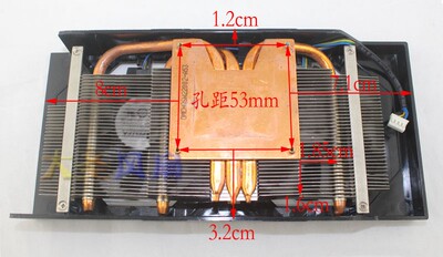 HIS 7850 R7 260X R9 270 470 570 580 3热管纯铜底显卡散热器