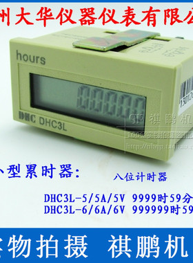 温州大华DHC 累时器 DHC3L-6 工业计时器 999999h59m 接点信号