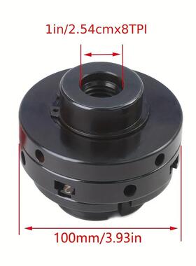 1套4英寸木制车床夹头1“x8tpi螺纹自定心4爪黑色木制车削夹头