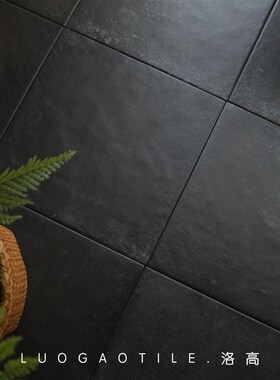 中古风黑色做旧方砖300全瓷哑光地砖复古民宿酒店U卫生间瓷砖防滑